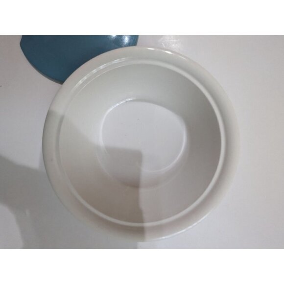 Vintage MCM bowl with lid serving soup teal blue lid 9.25 inch bowl - Picture 7 of 9
